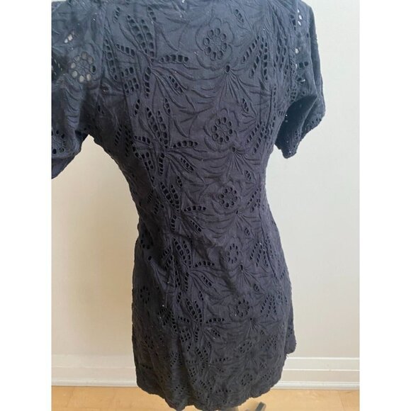 Free People BNWT womens "daniella" eyelet mini button up dress BNWT sz 6 NEW - Picture 7 of 12